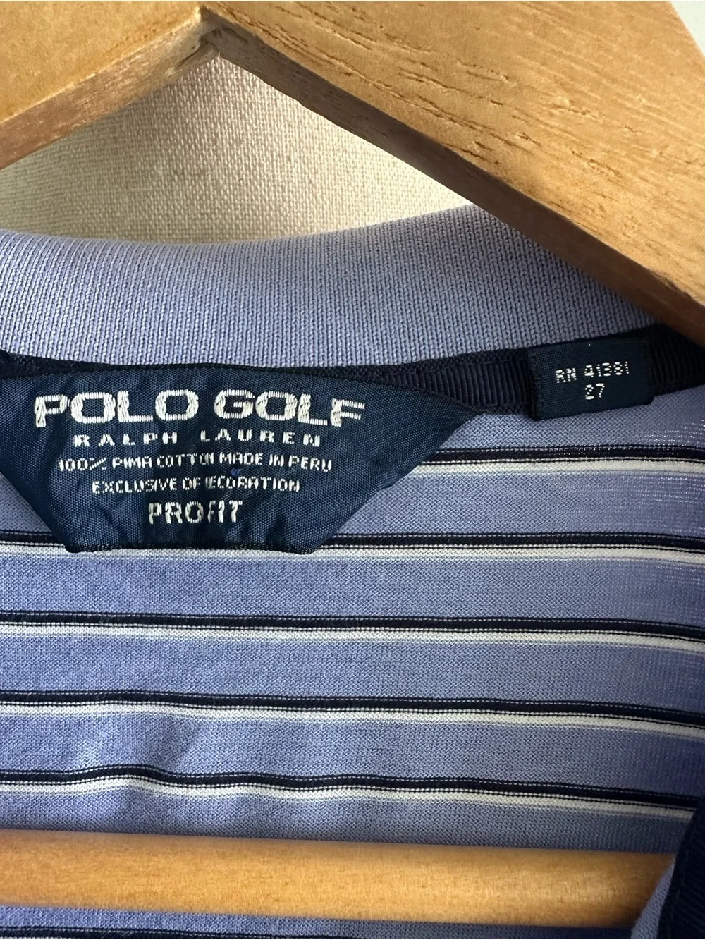 Polo Golf Ralph Lauren Pro Fit Striped Polo Shirt Men’s Size 27 100% Pima Cotton